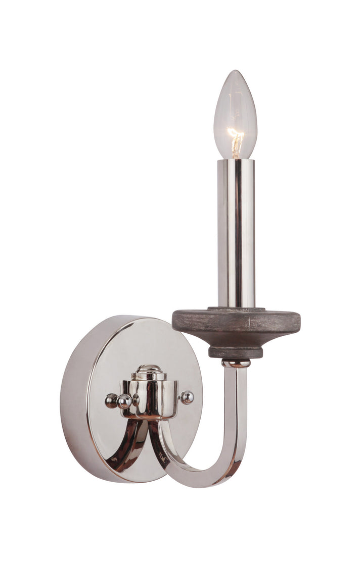 Craftmade Ashwood 36561-PLNGRW Wall Sconce Light - Polished Nickel/Greywood