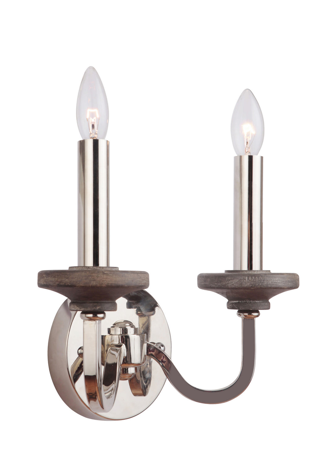 Craftmade Ashwood 36562-PLNGRW Wall Sconce Light - Polished Nickel/Greywood