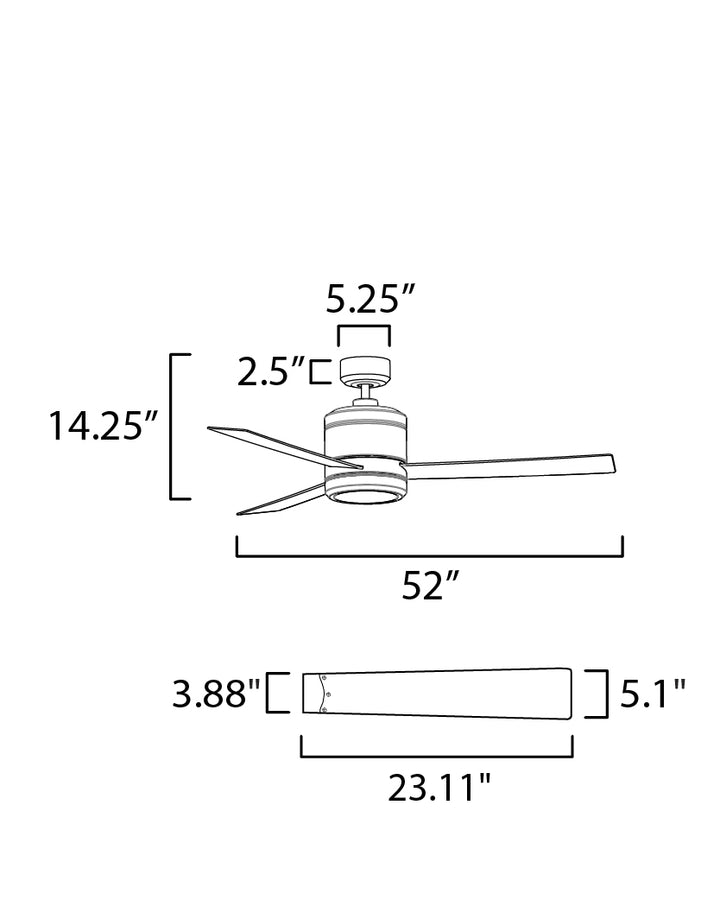 Maxim Tanker 88806BK Ceiling Fan 52 - Black
