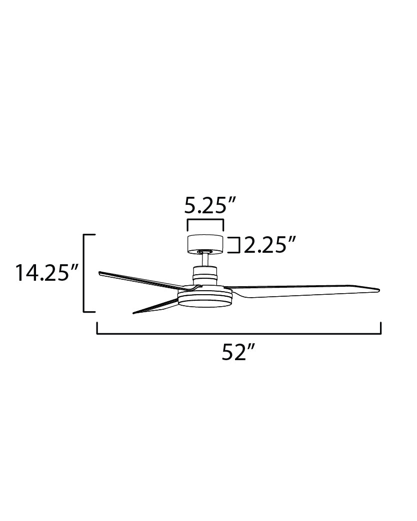 Maxim Ultra Slim 88807BK Ceiling Fan 52 - Black