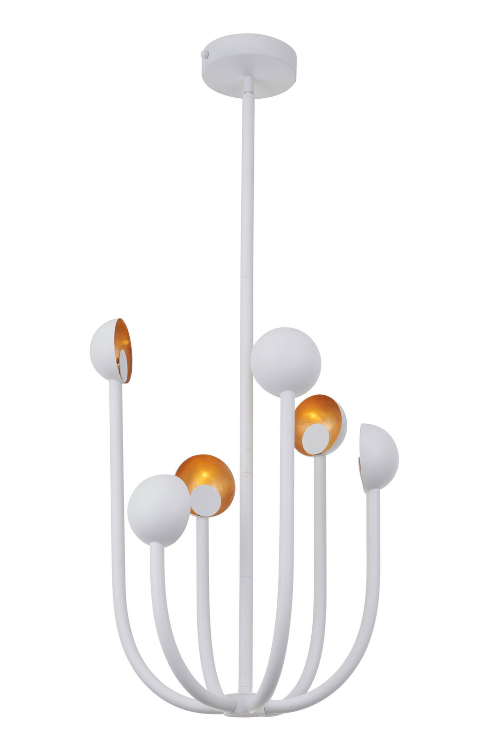 Craftmade Foundry 49226-MWWGL-LED Chandelier Light - Matte White/Gold Leaf