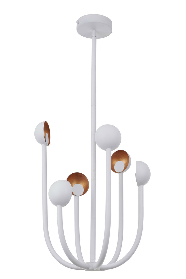 Craftmade Foundry 49226-MWWGL-LED Chandelier Light - Matte White/Gold Leaf