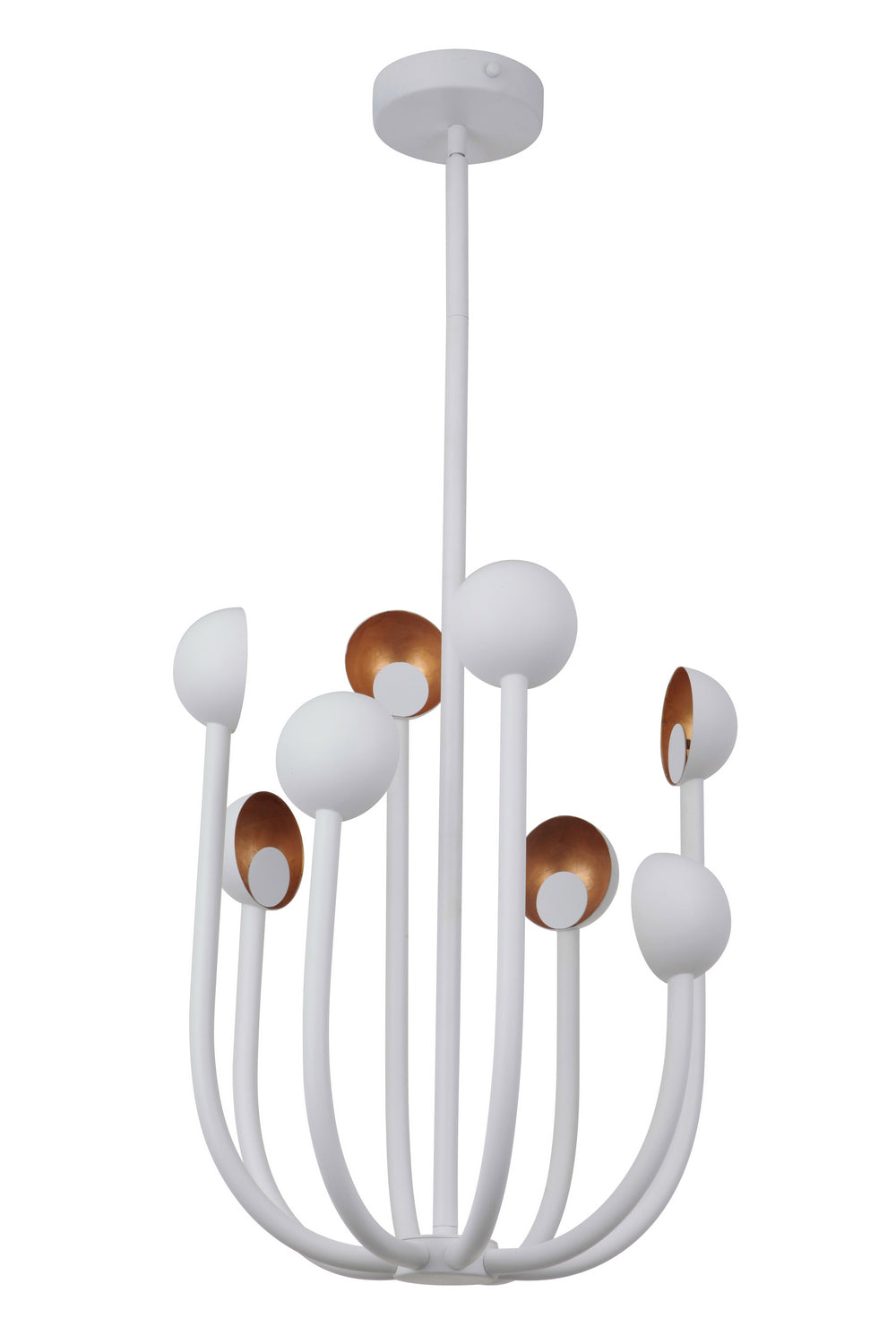 Craftmade Foundry 49228-MWWGL-LED Chandelier Light - Matte White/Gold Leaf