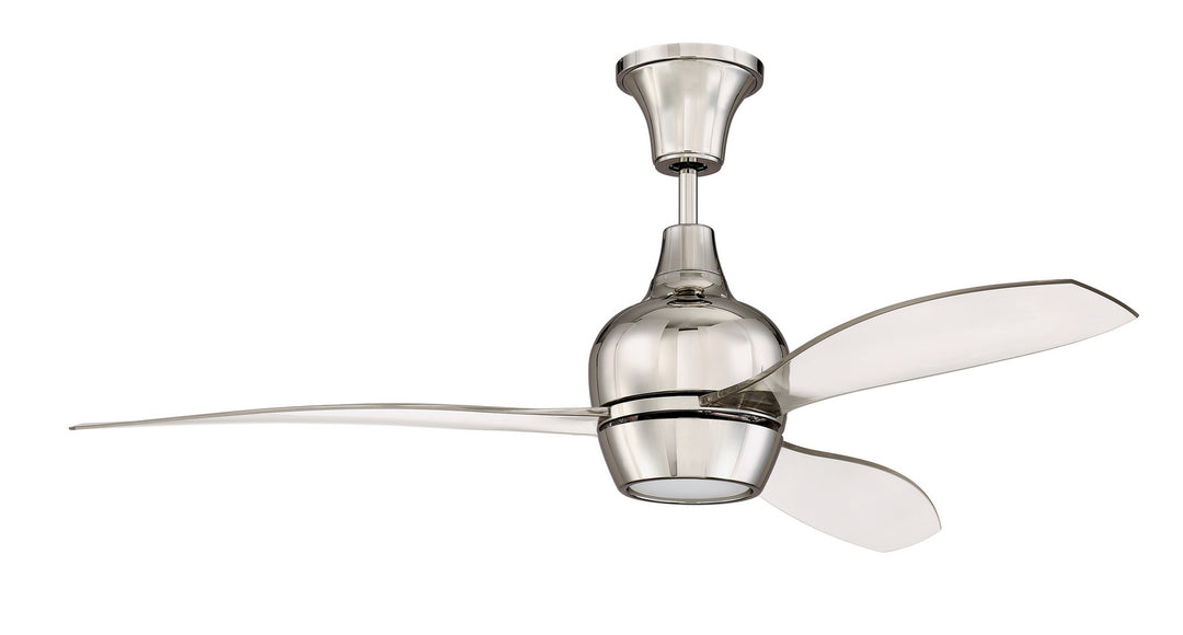 Craftmade Bordeaux Remote BRD52PLN3-UCI Ceiling Fan 52 - Polished Nickel, Clear Acrylic/Clear Acrylic/