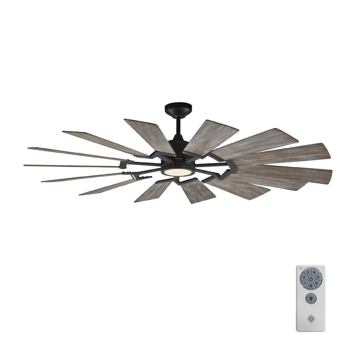 Visual Comfort Fan Prairie 62 14PRR62AGPD Ceiling Fan - Aged Pewter, Distressed Grey Weathered Oak/Distressed Grey Weathered Oak/