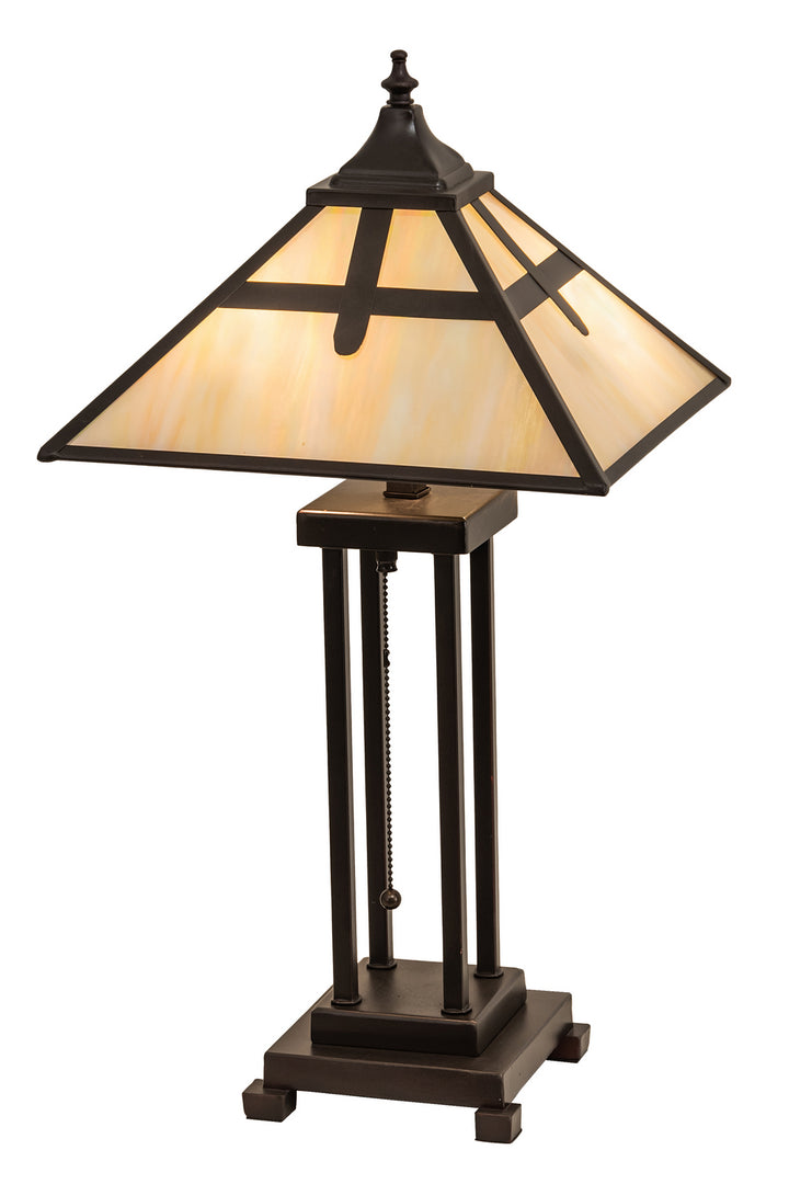Meyda Tiffany Lighting 204495 Cross Mission Two Light Table Lamp Lamp Bronze / Dark