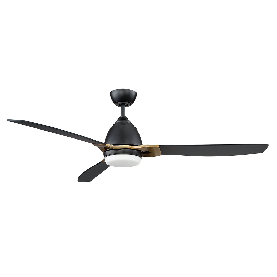 Kendal Eris AC21852-BLK/NAB Ceiling Fan 52 - Black & New Aged Brass, Black/