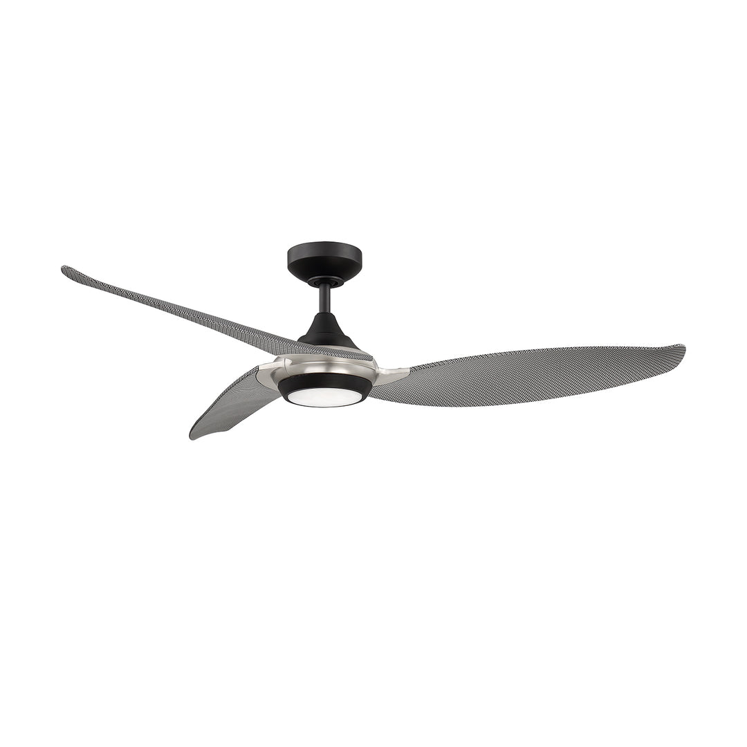 Kendal Virtua AC22752-BLK/SN-CF Ceiling Fan 52 - Black & Satin Nickel, WaterGraphiX "Carbon Fiber" pattern/