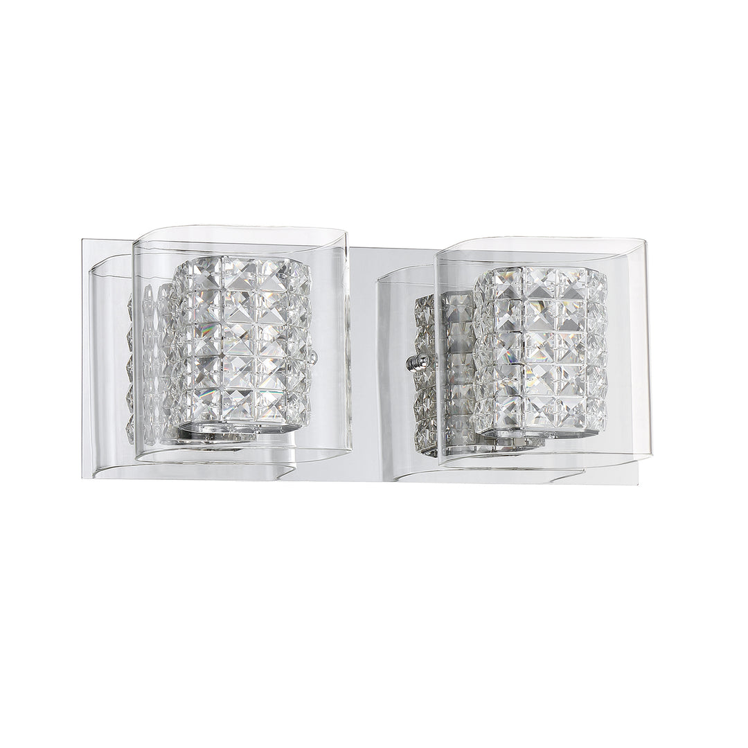 Kendal Crystorama VF7400-2L-CH Bath Vanity Light 14 in. wide - Chrome
