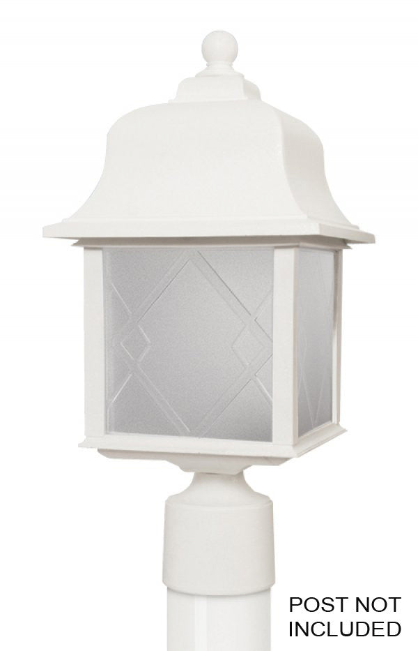 Wave Lighting 240TR-WH New Town One Light Post Mount Outdoor White