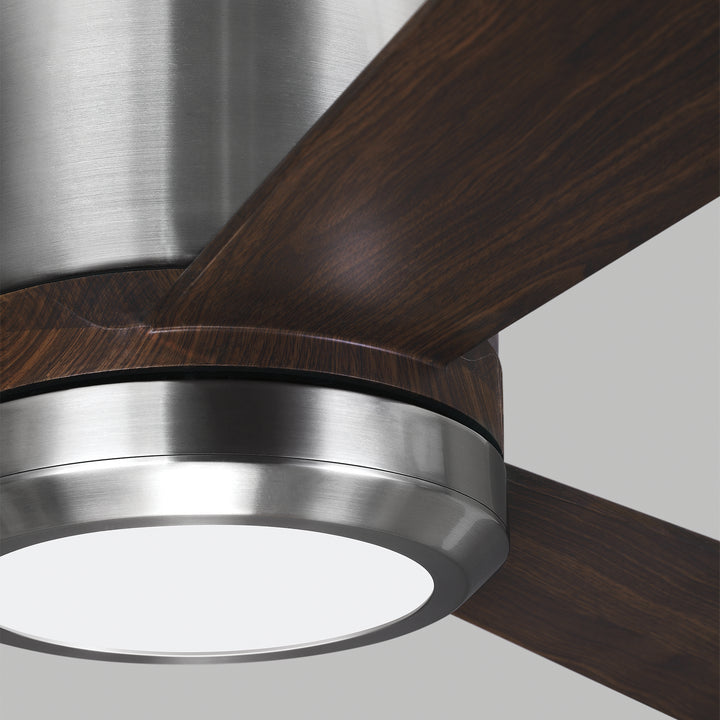 Visual Comfort Fan Clarity 52 3CLYR52BSD-V1 Ceiling Fan - Brushed Steel, Teak ABS/Teak ABS/