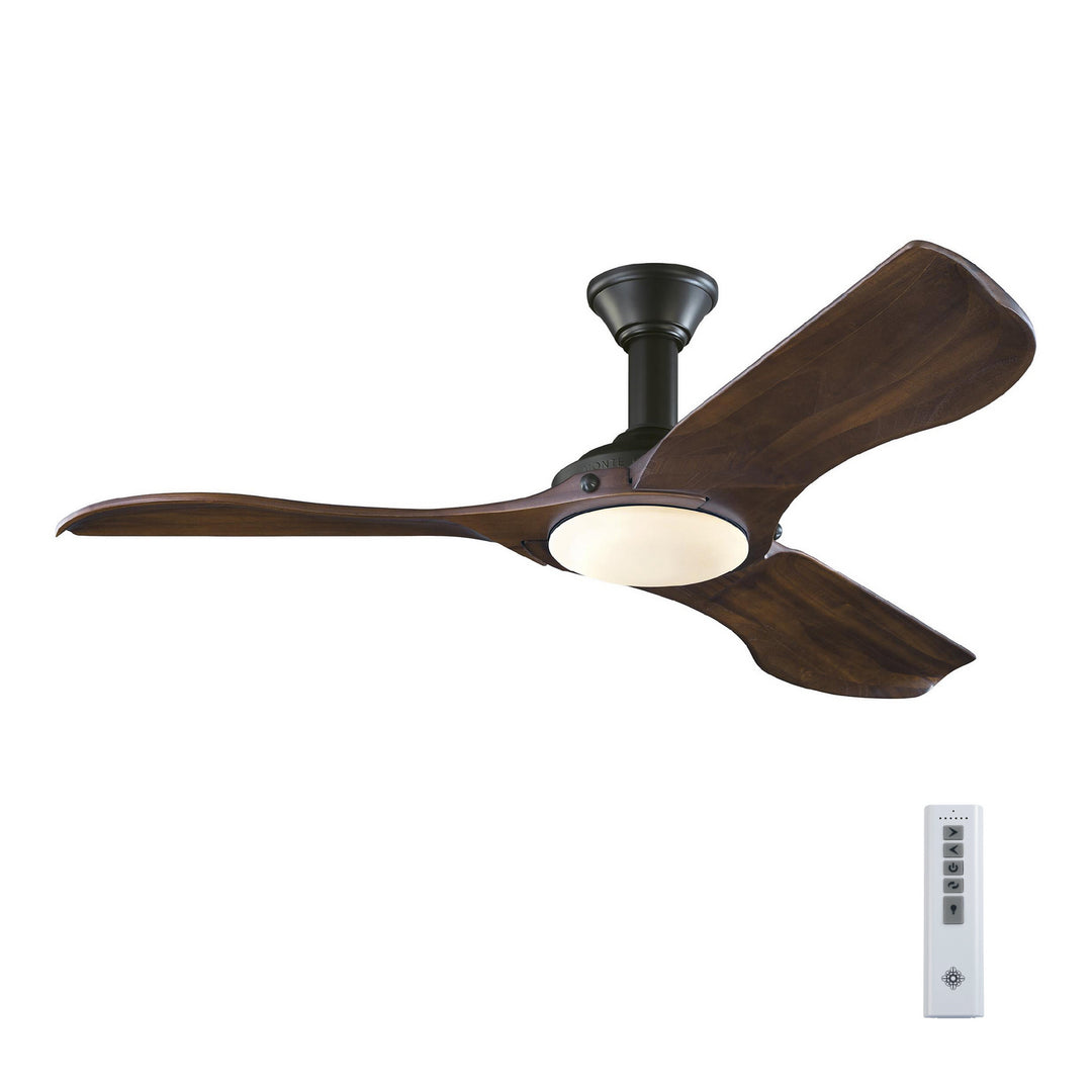 Visual Comfort Fan Minimalist 56 3MNLR56BKD-V1 Ceiling Fan - Matte Black, Dark Walnut/Dark Walnut/