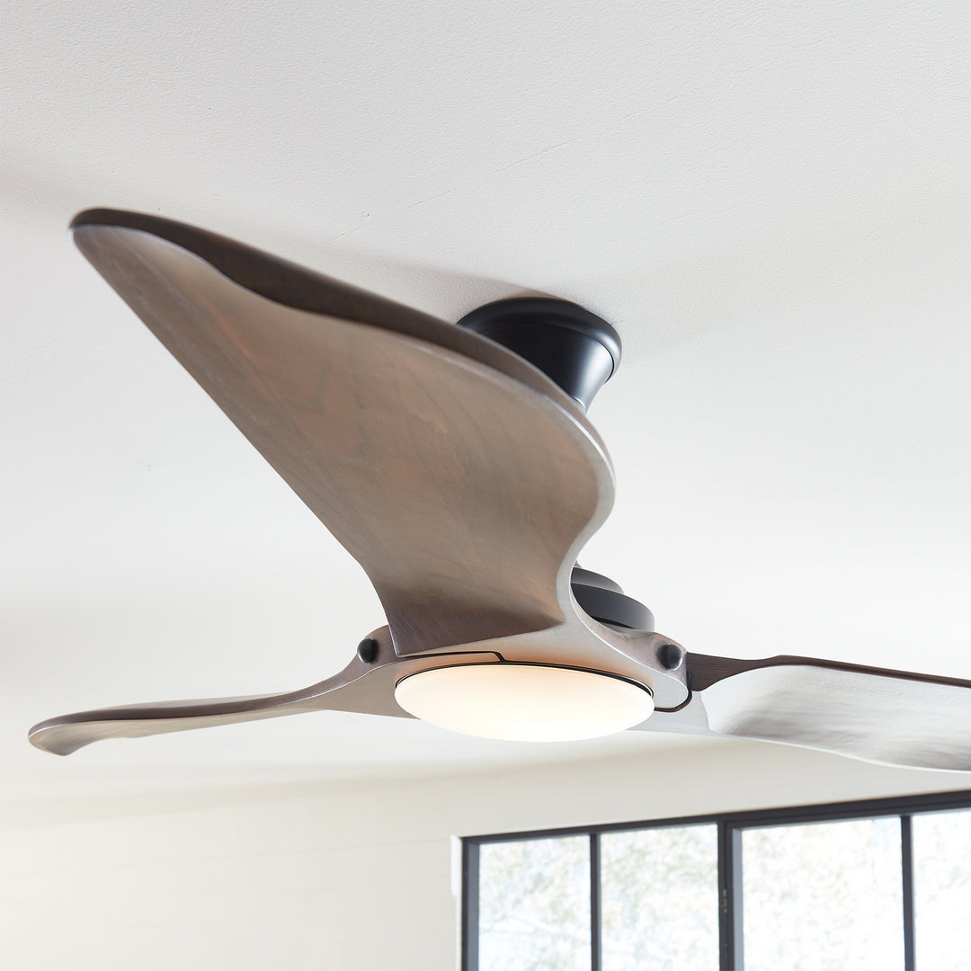 Visual Comfort Fan Minimalist 56 3MNLR56BKD-V1 Ceiling Fan - Matte Black, Dark Walnut/Dark Walnut/