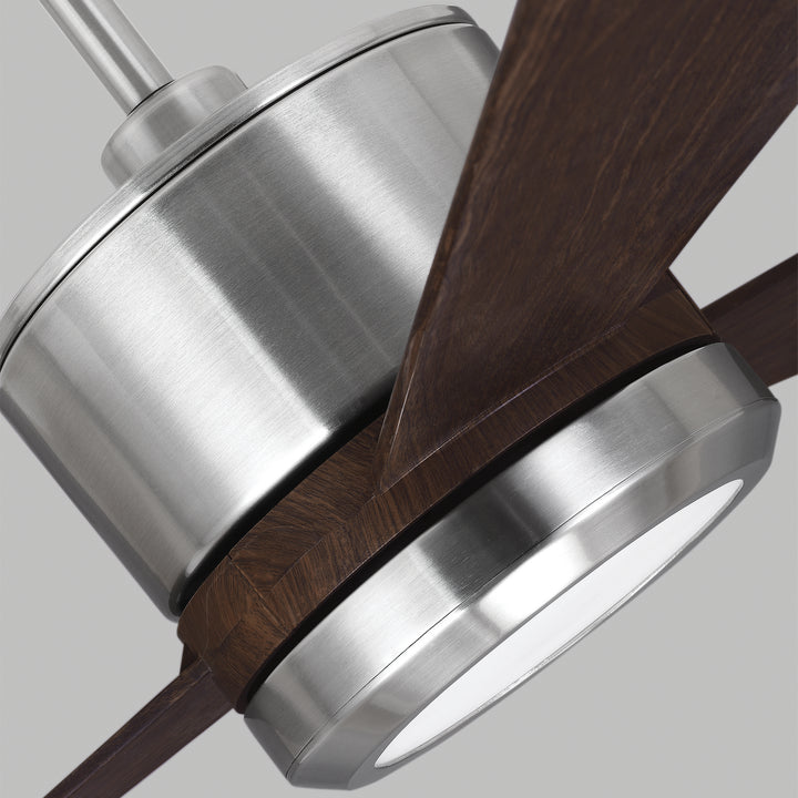 Visual Comfort Fan Vision 42 3VNR42BSD-V1 Ceiling Fan - Brushed Steel, Teak ABS/Teak ABS/