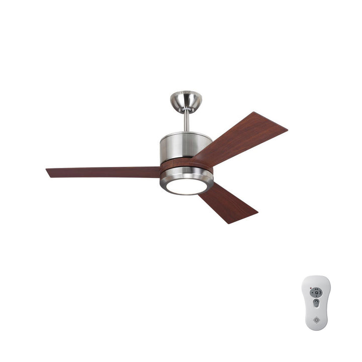 Visual Comfort Fan Vision 42 3VNR42BSD-V1 Ceiling Fan - Brushed Steel, Teak ABS/Teak ABS/