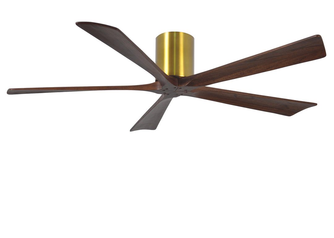 Matthews Fan Company Irene IR5H-BRBR-WA-60 Ceiling Fan 60 - Brushed Brass, Walnut Tone/