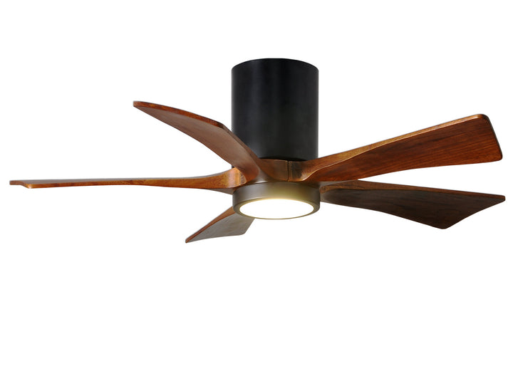 Matthews Fan Company Irene IR5HLK-BK-WA-42 Ceiling Fan 42 - Matte Black, Walnut Tone/