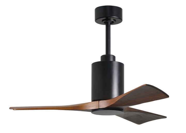 Matthews Fan Company Patricia PA3-BK-WA-42 Ceiling Fan 42 - Matte Black, Walnut Tone/