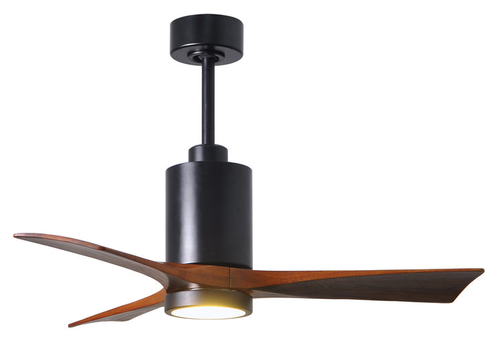 Matthews Fan Company Patricia PA3-BK-WA-42 Ceiling Fan 42 - Matte Black, Walnut Tone/