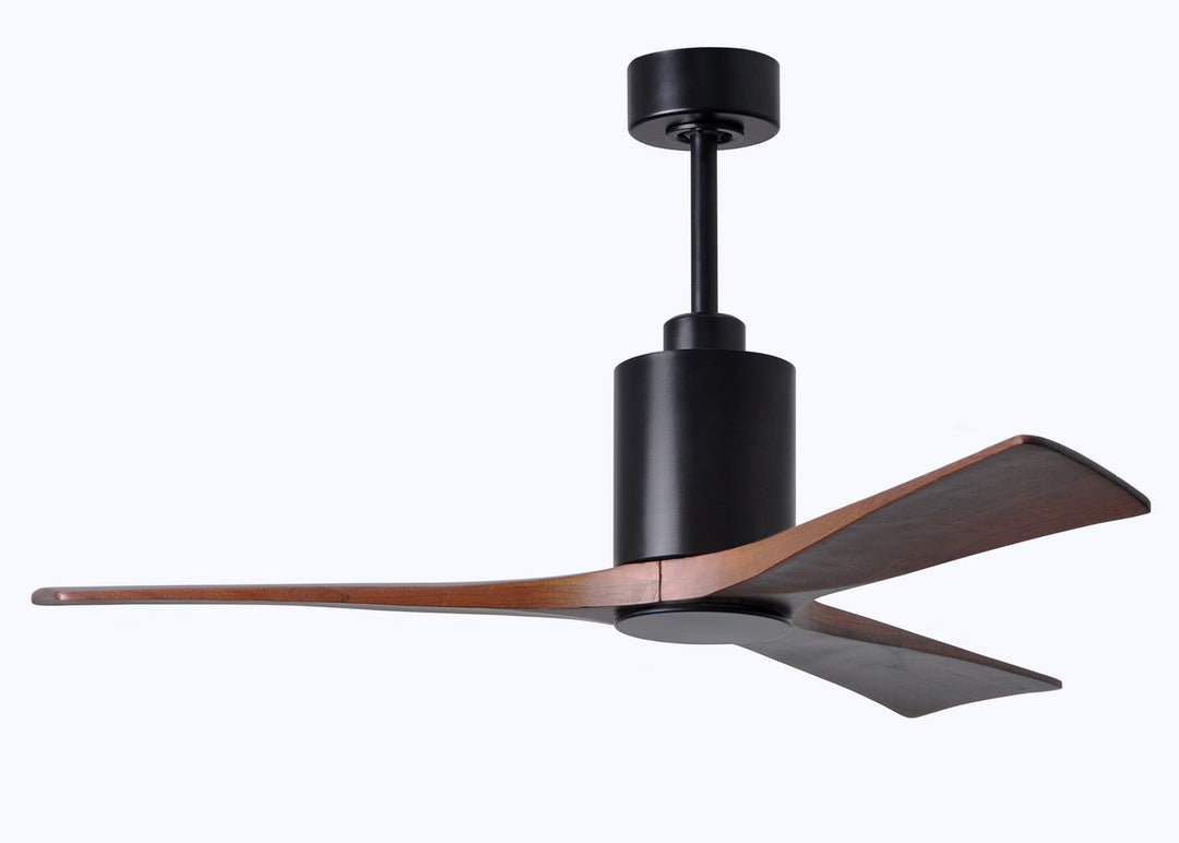 Matthews Fan Company Patricia PA3-BK-WA-52 Ceiling Fan 52 - Matte Black, Walnut Tone/