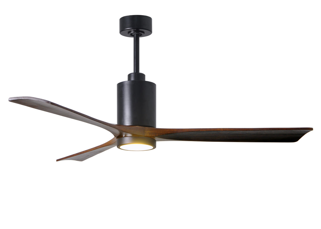 Matthews Fan Company Patricia PA3-BK-WA-60 Ceiling Fan 60 - Matte Black, Walnut Tone/