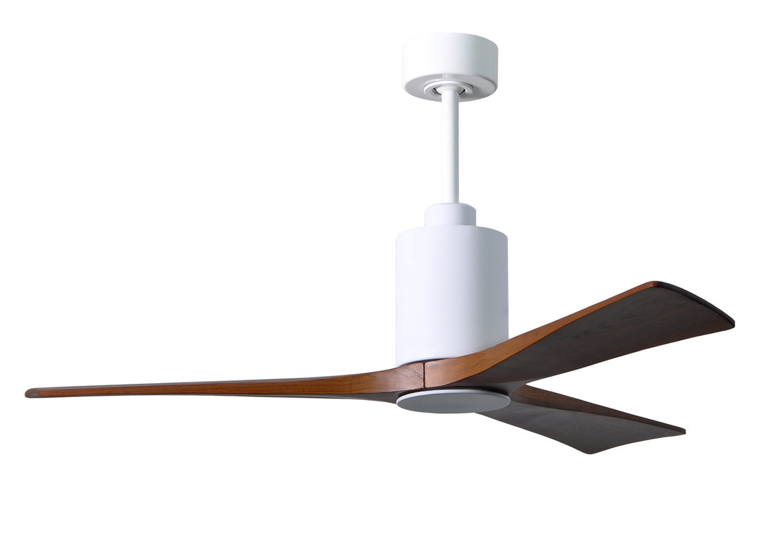 Matthews Fan Company Patricia PA3-WH-WA-52 Ceiling Fan 52 - Gloss White, Walnut Tone/