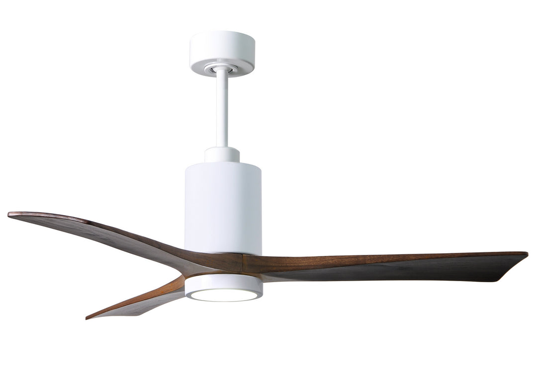 Matthews Fan Company Patricia PA3-WH-WA-52 Ceiling Fan 52 - Gloss White, Walnut Tone/