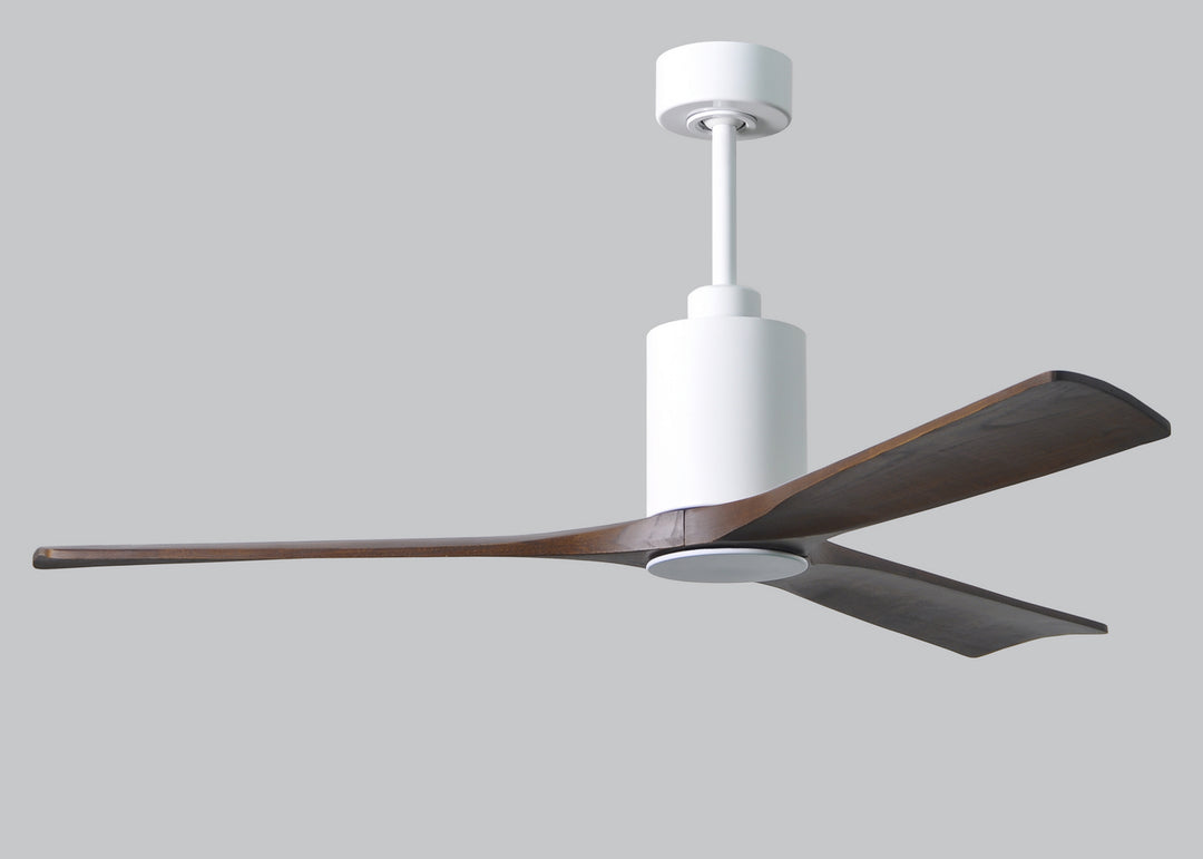 Matthews Fan Company Patricia PA3-WH-WA-60 Ceiling Fan 60 - Gloss White, Walnut Tone/