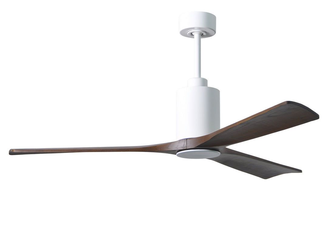 Matthews Fan Company Patricia PA3-WH-WA-60 Ceiling Fan 60 - Gloss White, Walnut Tone/