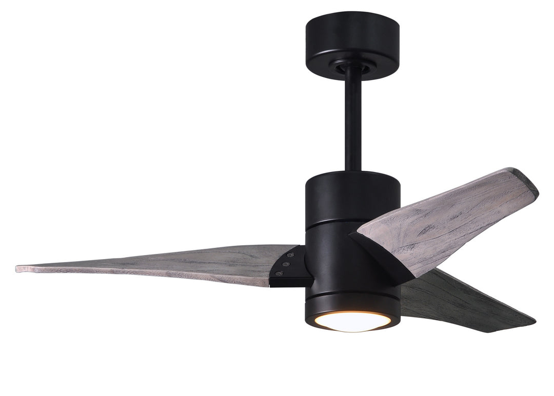 Matthews Fan Company Super Janet SJ-BK-BW-42 Ceiling Fan 42 - Matte Black, Barn Wood Tone/