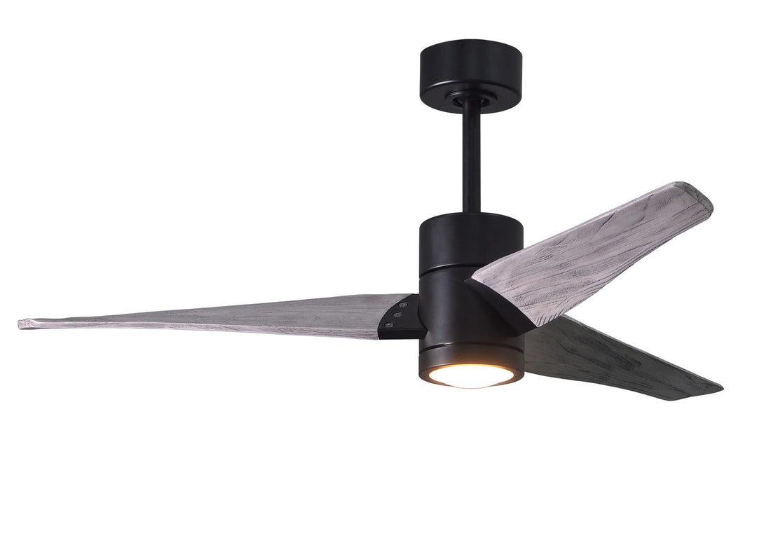 Matthews Fan Company Super Janet SJ-BK-BW-52 Ceiling Fan 52 - Matte Black, Barn Wood Tone/