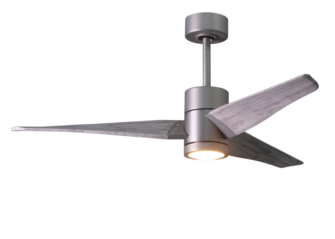 Matthews Fan Company Super Janet SJ-BN-BW-52 Ceiling Fan 52 - Brushed Nickel, Barn Wood Tone/