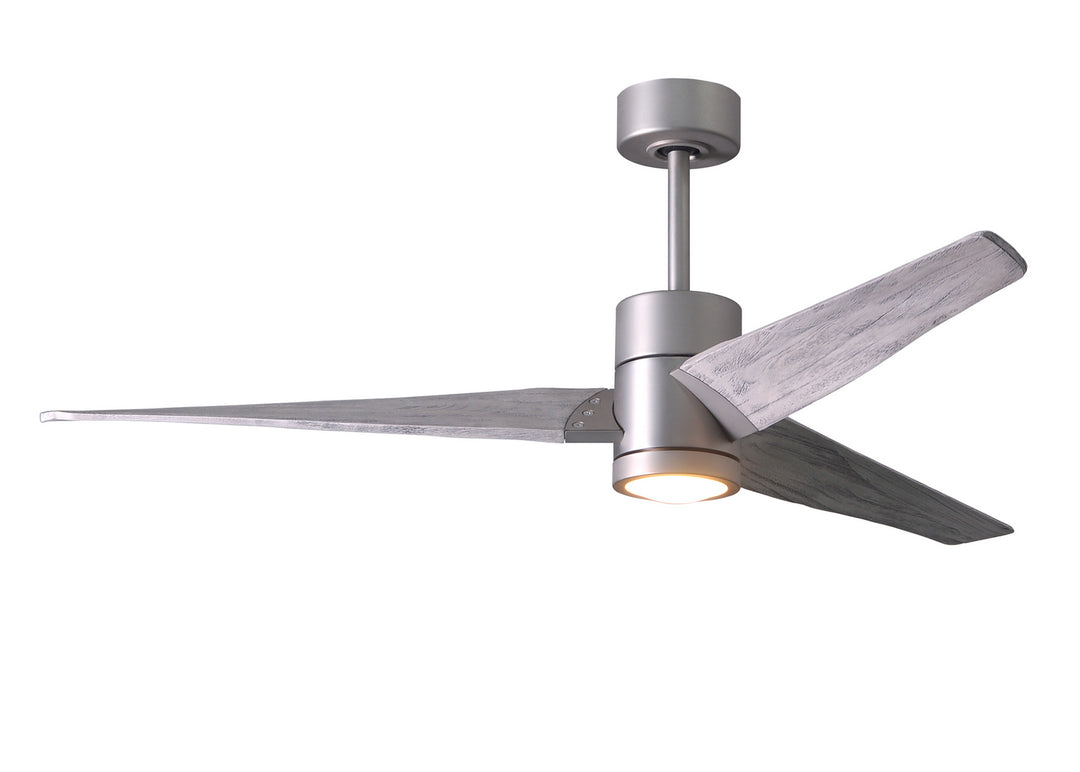 Matthews Fan Company Super Janet SJ-BN-BW-60 Ceiling Fan 60 - Brushed Nickel, Barn Wood Tone/