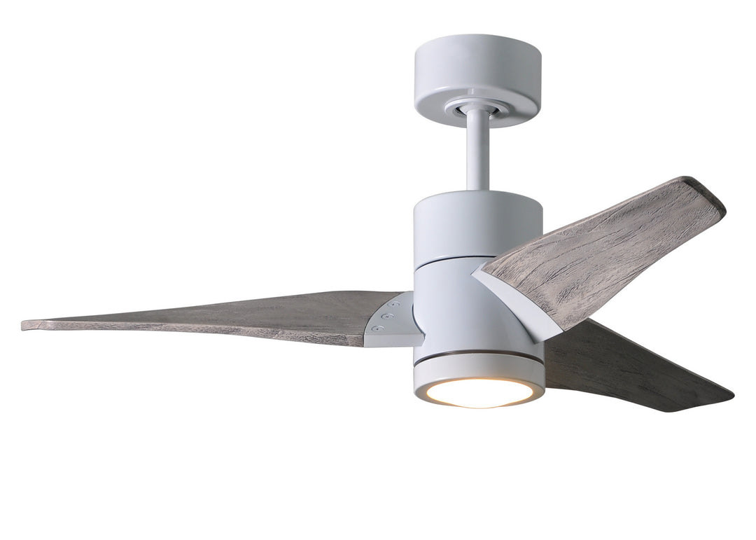 Matthews Fan Company Super Janet SJ-WH-BW-42 Ceiling Fan 42 - Gloss White, Barn Wood Tone/