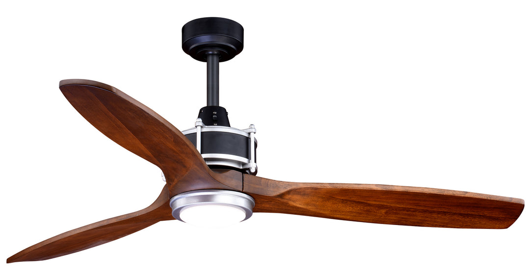 Vaxcel Curtiss F0057 Ceiling Fan - Matte Black and Brushed Silver, Walnut/