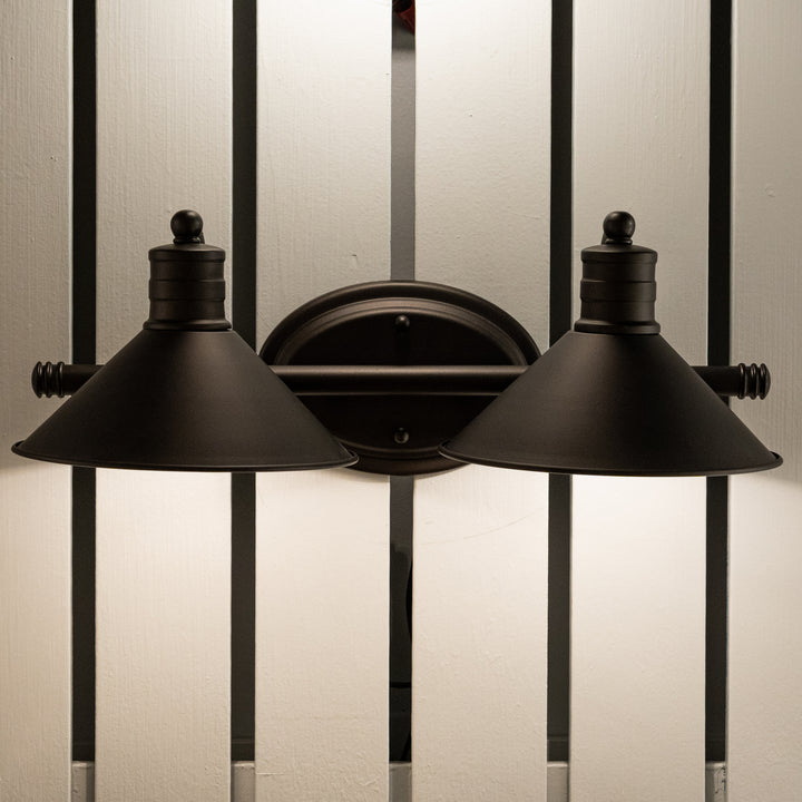 Vaxcel Akron W0284 Bath Vanity Light 18 in. wide - Oil Rubbed Bronze and Matte White