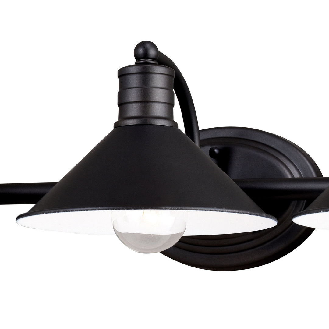Vaxcel Akron W0285 Bath Vanity Light 28 in. wide - Oil Rubbed Bronze and Matte White