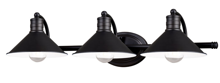 Vaxcel Akron W0285 Bath Vanity Light 28 in. wide - Oil Rubbed Bronze and Matte White