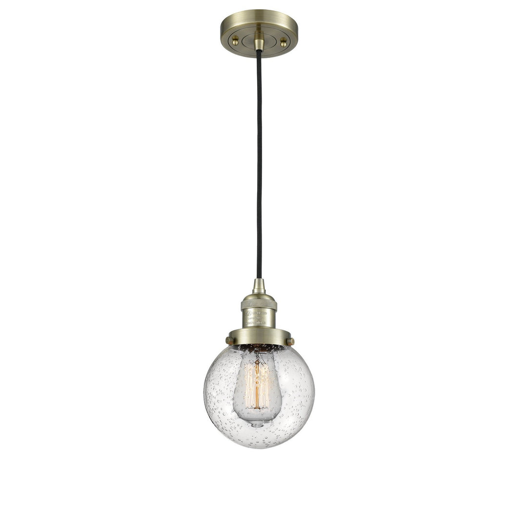 Innovations Franklin Restoration 201C-AB-G204-6-LED Pendant Light - Antique Brass