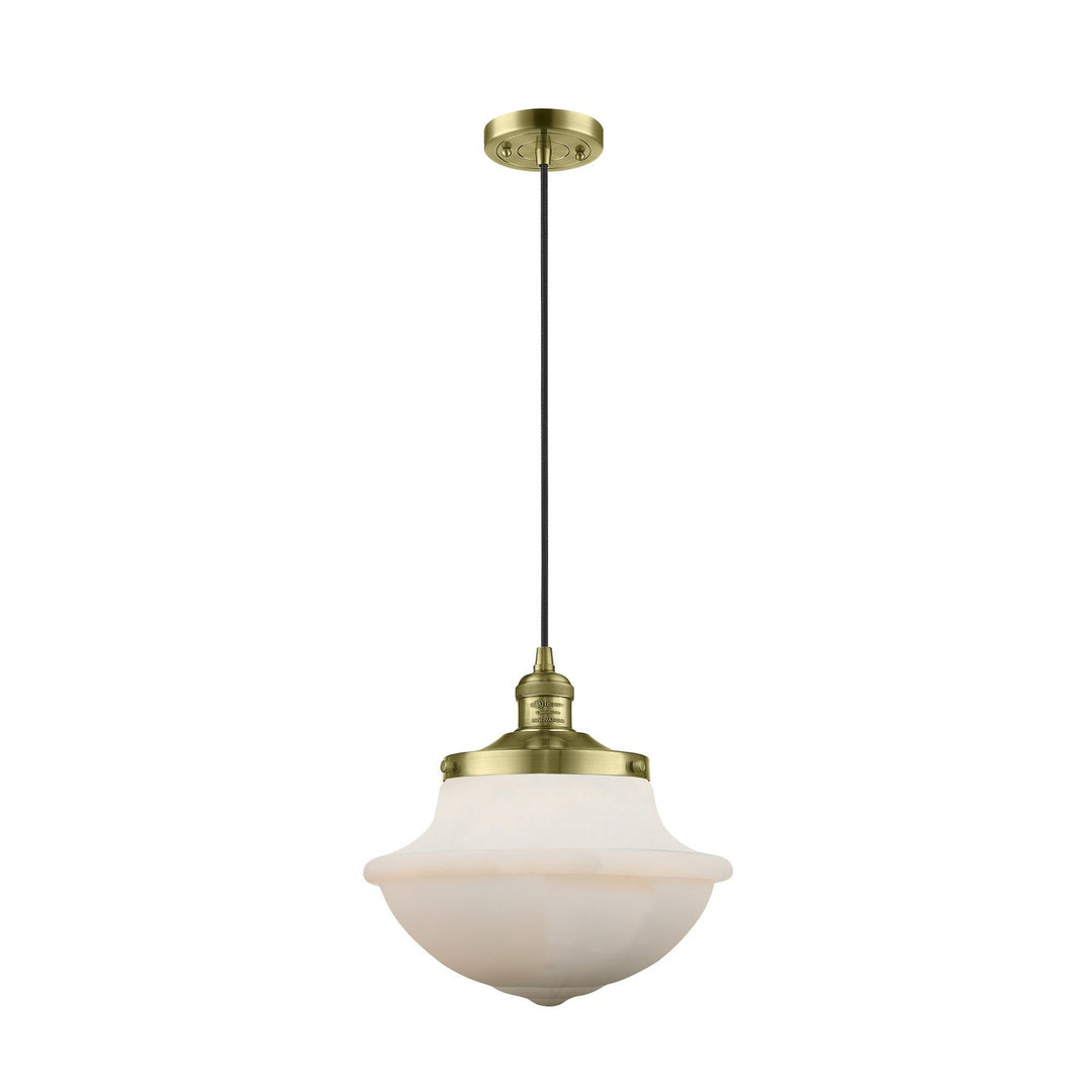 Innovations Oxford School House 201C-AB-G542W Pendant Light - Antique Brass