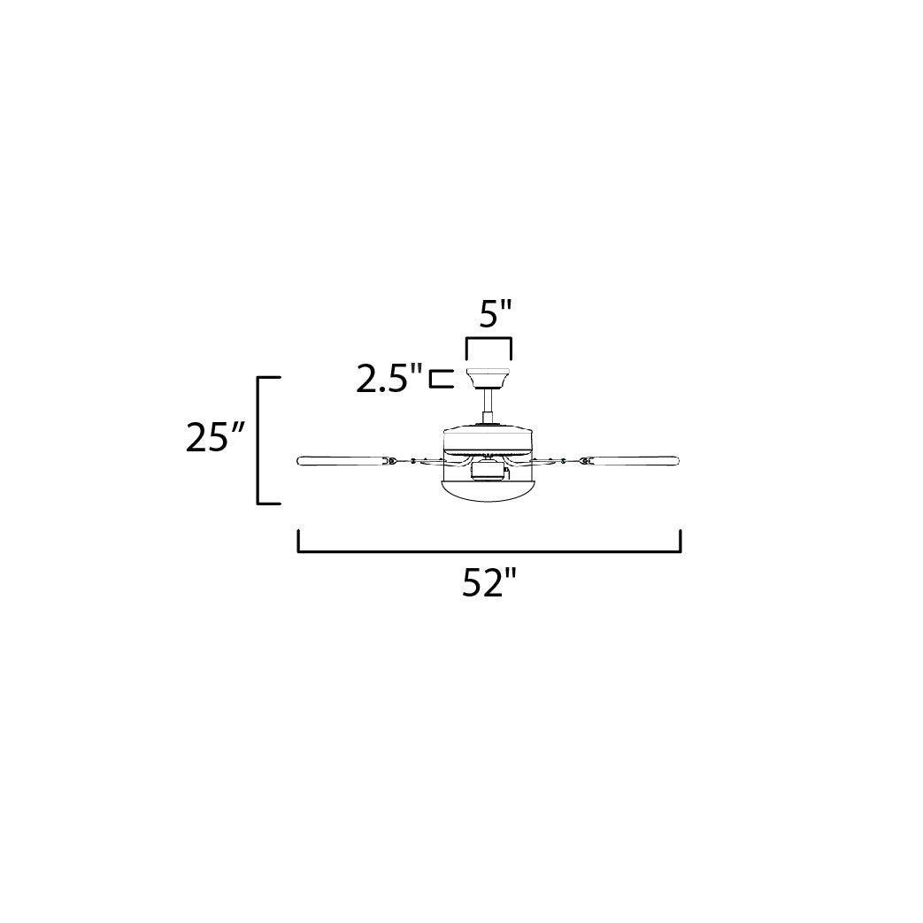 Maxim Trio 89909FTSNBK Ceiling Fan 52 - Satin Nickel / Black