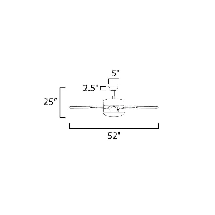 Maxim Trio 89909FTSNBK Ceiling Fan 52 - Satin Nickel / Black