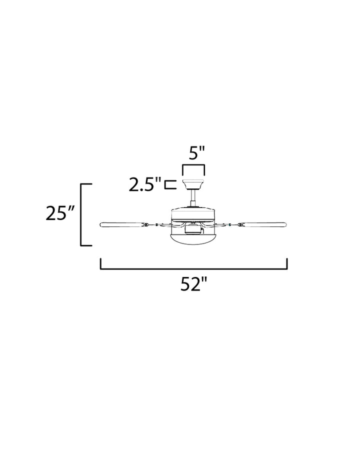 Maxim Trio 89909FTSNBK Ceiling Fan 52 - Satin Nickel / Black