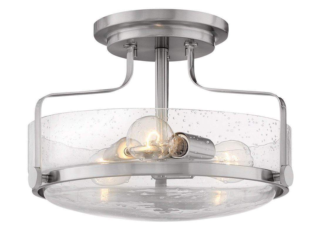 Hinkley Harper 3641BN-CS Ceiling Light - Brushed Nickel with Clear Seedy glass