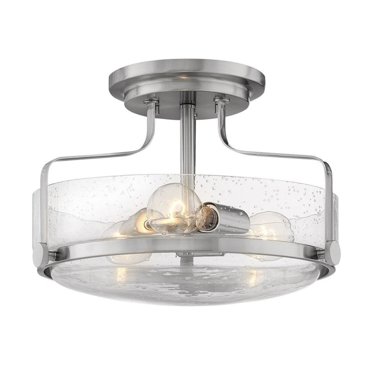 Hinkley Harper 3641BN-CS Ceiling Light - Brushed Nickel with Clear Seedy glass