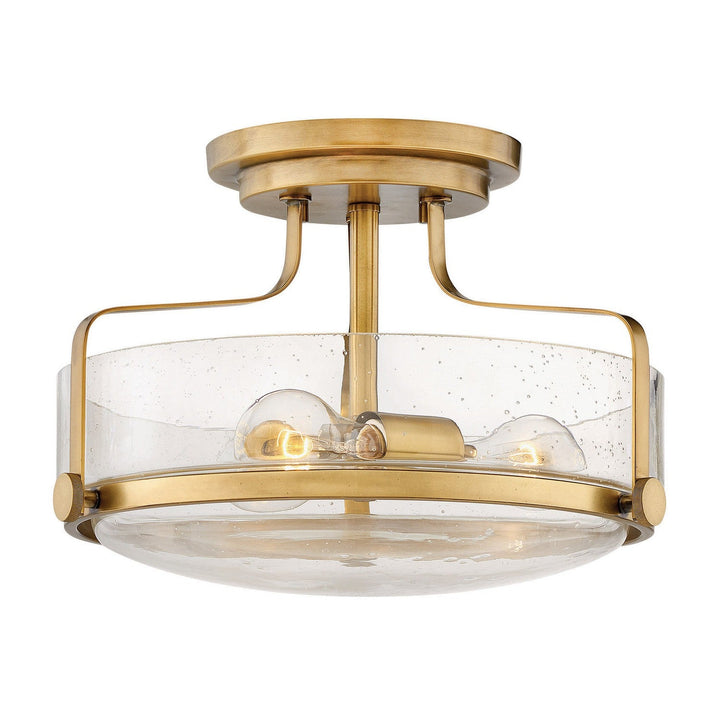 Hinkley Harper 3641HB-CS Ceiling Light - Heritage Brass with Clear Seedy glass