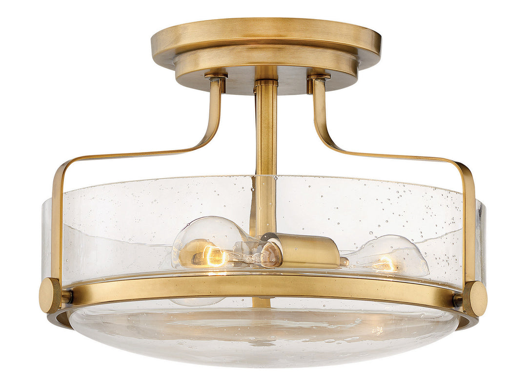 Hinkley Harper 3641HB-CS Ceiling Light - Heritage Brass with Clear Seedy glass