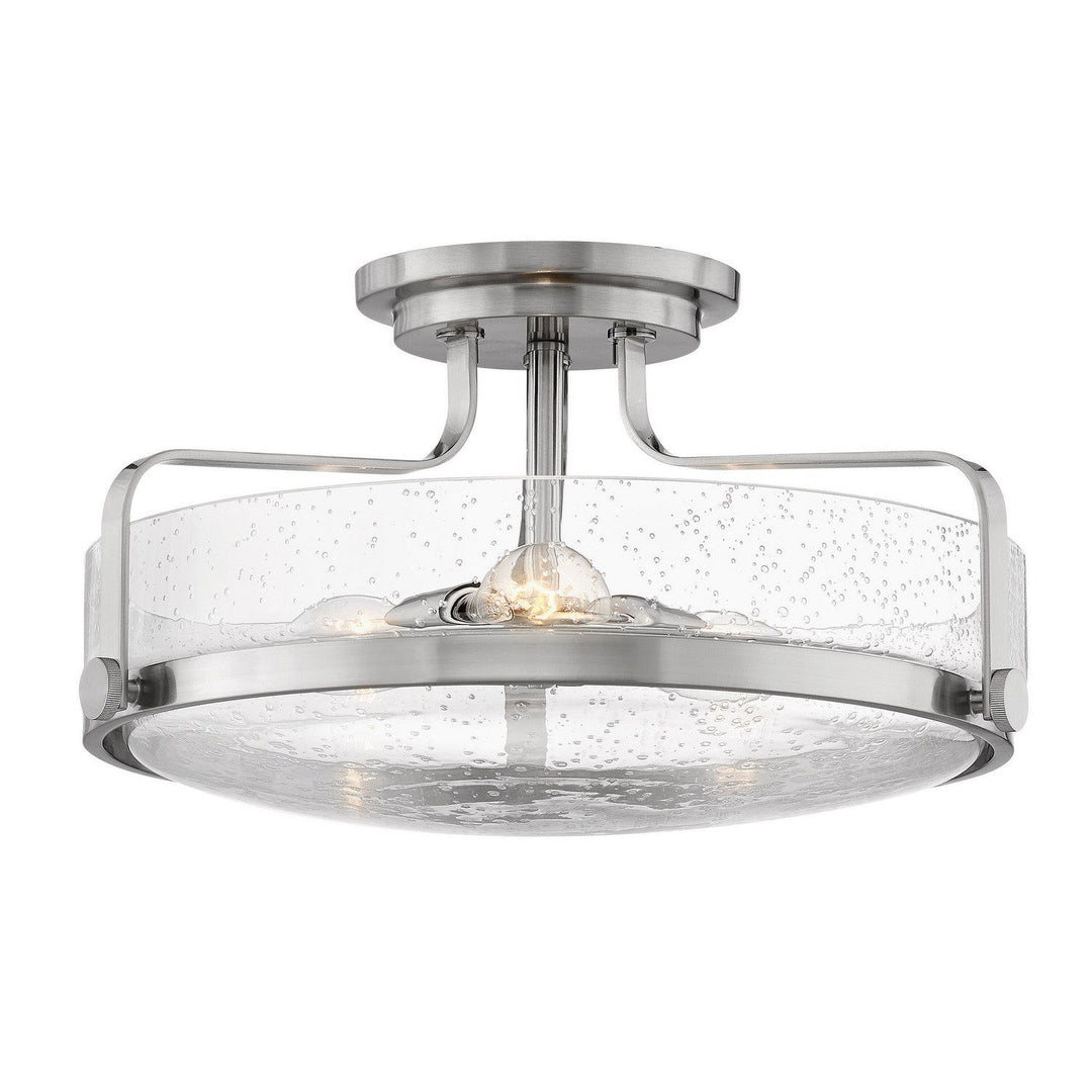 Hinkley Harper 3643BN-CS Ceiling Light - Brushed Nickel with Clear Seedy glass