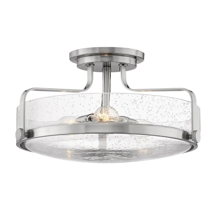 Hinkley Harper 3643BN-CS Ceiling Light - Brushed Nickel with Clear Seedy glass