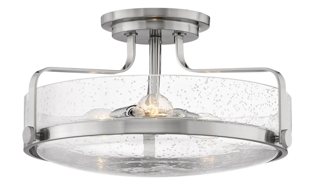 Hinkley Harper 3643BN-CS Ceiling Light - Brushed Nickel with Clear Seedy glass